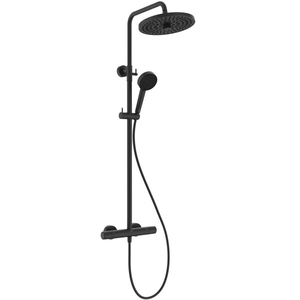 Ideal Standard Duschsystem Ceratherm T25+ Kopfbrause rund Silk Black, A8497XG