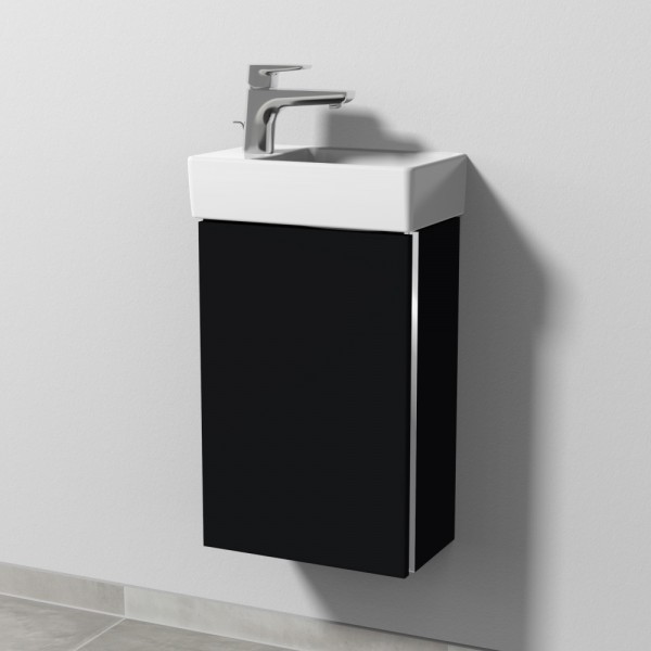 Sanipa 3way Waschtischunterbau zu Villeroy & Boch Avento Waschtisch mit 1 Tür, Schwarz-Matt