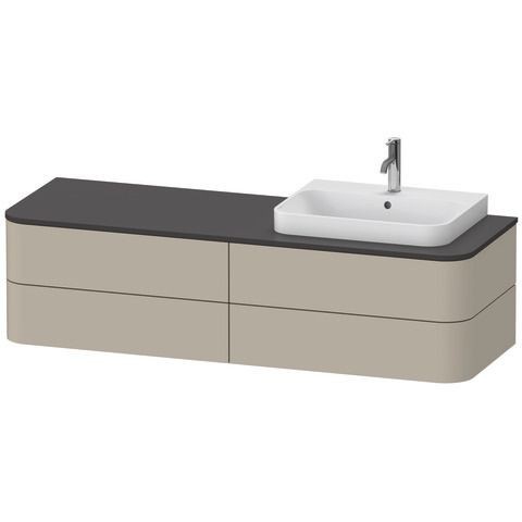 Duravit Happy D.2 Plus Konsolenwaschtischunterbau wandhängend Taupe Seidenmatt 1600x550x408 mm - HP4