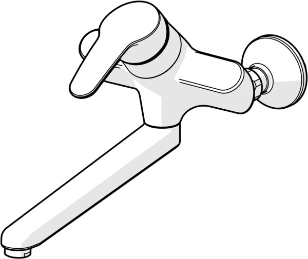 Hansa Wasch-/Spültisch-Einhand-Wandbatterie Hansamix S-Anschl. absp. 0169 chrom