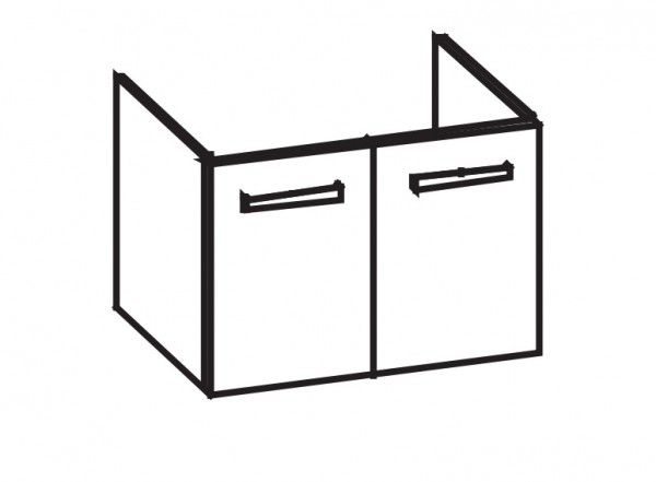 Artiqua 413 Waschtischunterschrank für MyDay 125480 Oxid Hellgrau quer, 413-WU2T-K76-7183-721
