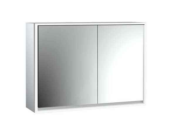 emco LED-Lichtspiegelschrank Loft Aufputz, 1000 mm, breite Tür links Rückwand weiß, 979806116