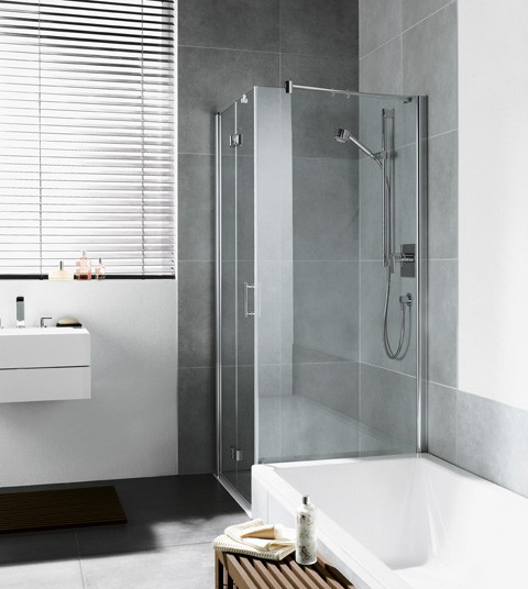 Kermi Seitenwand Diga TVD 0900x1600, silber hochglanz, ESG klar mit KermiClean, DITVD09016VPK