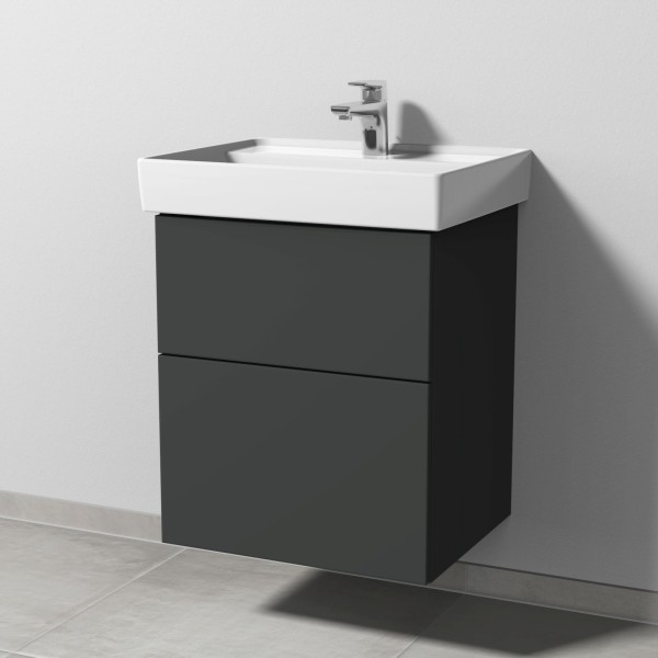 Sanipa 3way Waschtischunterbau zu Villeroy & Boch Collaro Waschtisch mit 2 Auszügen, Graphit-Matt