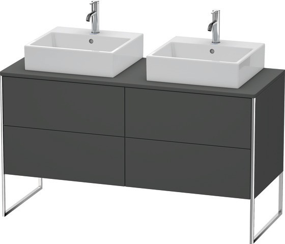 Duravit XSquare Konsolenwaschtischunterbau bodenstehend Graphit Matt 1400x548x778 mm - XS4926B49490B