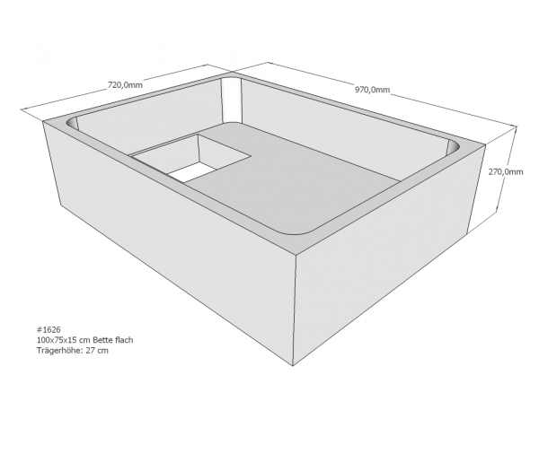 Neuesbad Wannenträger für Bette flach 100x75x15