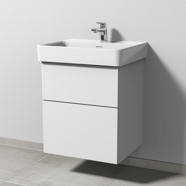 Sanipa 3way Waschtischunterbau zu Laufen Pro S Waschtisch mit 2 Auszügen, Weiß-Soft