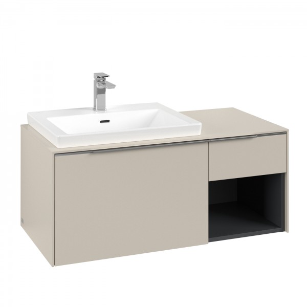 Villeroy & Boch Subway 3.0 Waschbeckenunterschrank, mit Beleuchtung, 2 Auszüge, 1001 x 423 x 500 mm,