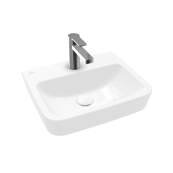 Villeroy & Boch O.novo Handwaschbecken, 450 x 370 x 160 mm, Weiß Alpin AntiBac CeramicPlus, ohne Übe