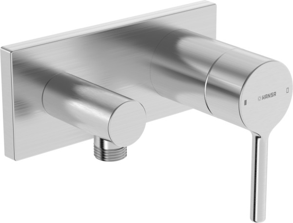 Hansa Einhandmischer FM-Set f. Brausebatterie HANSAVANTIS, Rosette eckig Stahl gebürstet, 5481900780