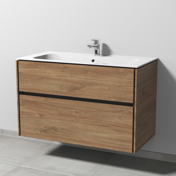 Sanipa Twiga Keramik-Set Finion mit 2 Auszügen, Eiche-Kansas, SL26159