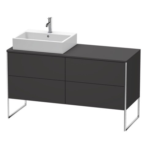 Duravit XSquare Konsolenwaschtischunterbau bodenstehend Graphit Supermatt 1400x548x778 mm - XS4923L8