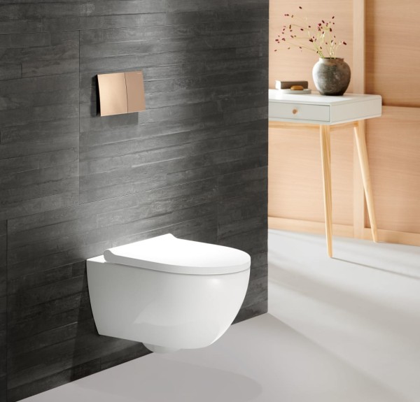 Geberit Acanto Set Wand-WC m. WC-Sitz, T: 53cm, Tiefspüler, spülrandlos, Turboflush, 502774001
