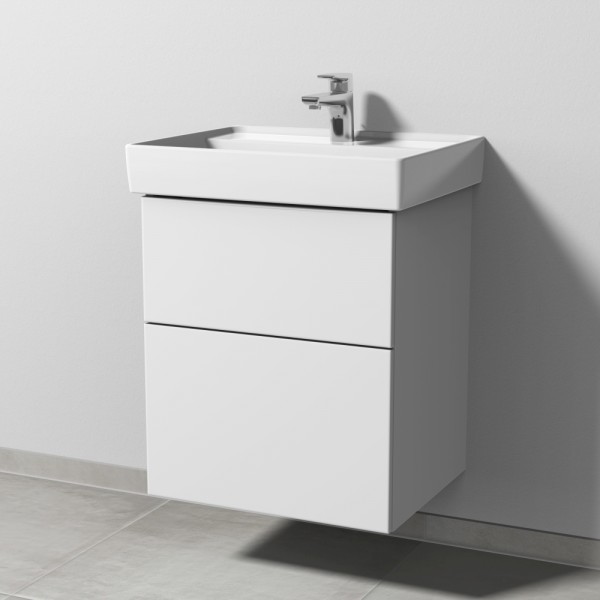 Sanipa 3way Waschtischunterbau zu Villeroy & Boch Collaro Waschtisch mit 2 Auszügen, Weiß-Soft