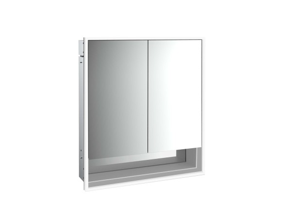 emco LED-Lichtspiegelschrank Loft mit Unterfach Unterputz, 600 mm, 2-türig Rückwand verspiegelt, 979