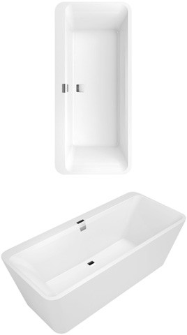 Villeroy & Boch Badewanne SquaroEdge12 180SQE9T2 1800x800mm Freistehend Quaryl BiColor weiß alpin, Q