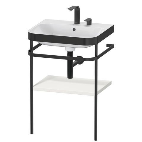 Duravit Happy D.2 Plus c-bonded Set mit Metallkonsole Nordic Weiß Seidenmatt 575x490x850 mm - HP4735