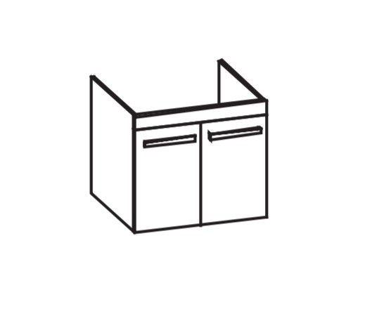 Artiqua 411 Waschtischunterschrank für Starck 3 030470, Eiche Weiß quer NB, 411-WU2T-D03-7186-440