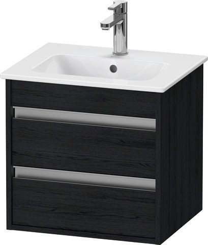 Duravit Ketho Waschtischunterbau wandhängend Eiche Schwarz Matt 500x412x480 mm - KT644401616