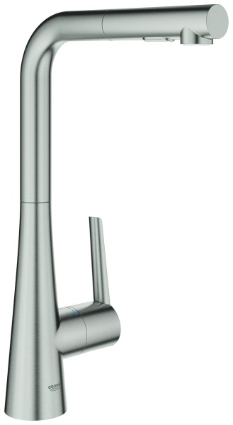 GROHE EH-Spültischbatterie Zedra 32553_2 L-Auslauf auszb. Spülbrause supersteel, 32553DC2