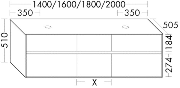 Burgbad Waschtischunterschrank rc40 Eiche Schwarz/Lichtgrau Ultramatt, SGBO200F4603A0336
