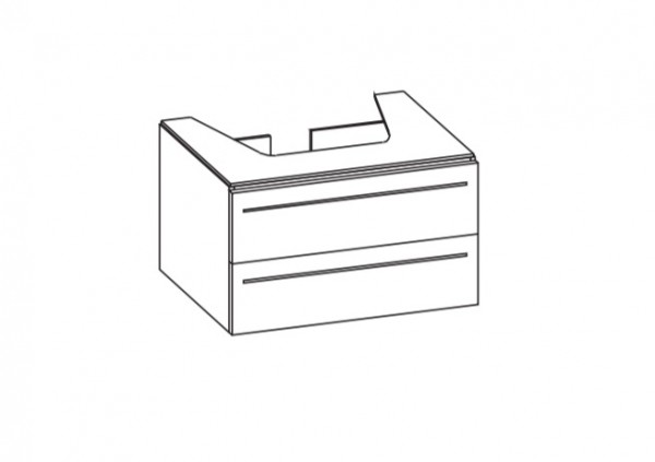 Artiqua 112 Waschtischunterschrank, Weiß Glanz, 112-WU2L-1-84-7050-68