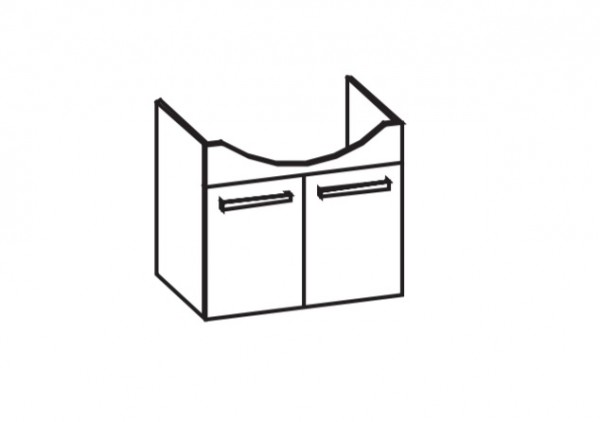 Artiqua 412 Waschtischunterschrank für Connect Cube E7141, E8101, E 8102, E8103, Stahlgrau Metallic,