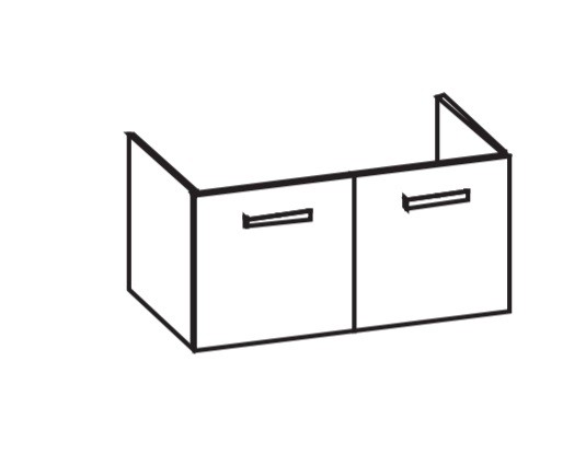 Artiqua 411 Waschtischunterschrank für D-Code 034210, Oxid Dunkelgrau quer, 411-WU2T-D32-7184-723
