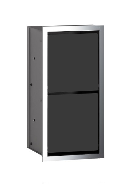emco WC-Papier-Modul asis, chrom / schwarz Unterputz, 344 mm, ohne Einbaurahmen, 972527921