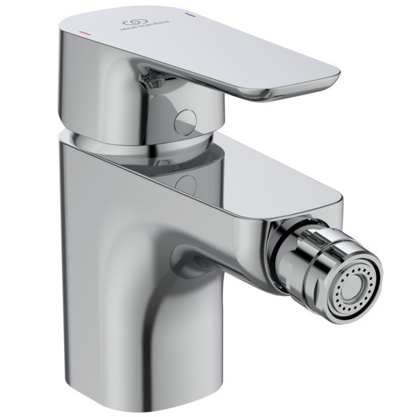 Ideal Standard Bidetarmatur Ceraplan III, m.Ablaufgarnitur , Ausladung 114mm, Chrom, B0897AA