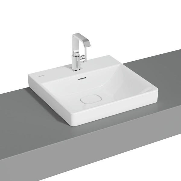 VitrA New Metropole Aufsatzwaschtisch wandgebunden rechteckig 50 x 47 cm mit Hahnloch,7525B403-7211