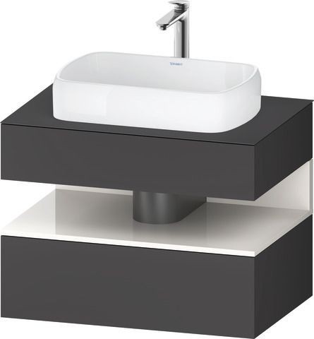 Duravit Qatego Konsolenwaschtischunterbau wandhängend Graphit Matt 800x550x600 mm - QA4730022490010
