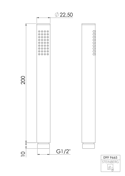 Steinberg Serie 100 Handbrause mit Easy clean, rund, chrom, 099.9665