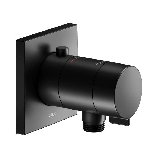 Keuco IXMO Black Selection Thermostatarmatur Unterputz, m.Schlauchanschluss, eckig, schwarz matt