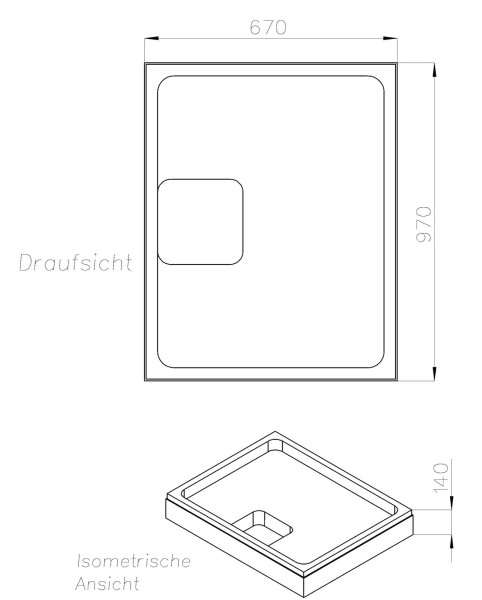 Neuesbad Wannenträger für Villeroy & Boch Architectura MetalRim 1000x700x15/48