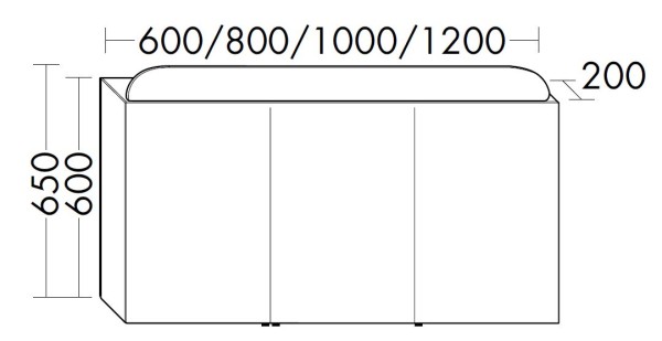 Burgbad Spiegelschrank b:me HGL 600x800x195 Trend-/RAL-Farbe Hochglanz, SGUE080F6007