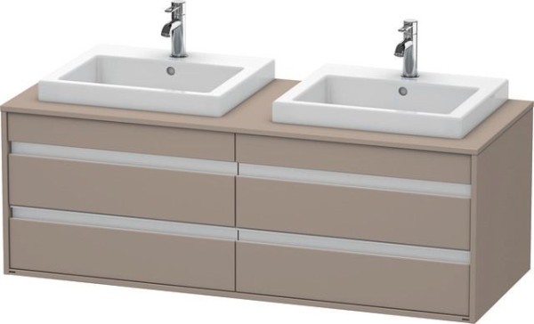 Duravit Ketho Konsolenwaschtischunterbau wandhängend Basalt Matt 1400x550x496 mm - KT6757B4343