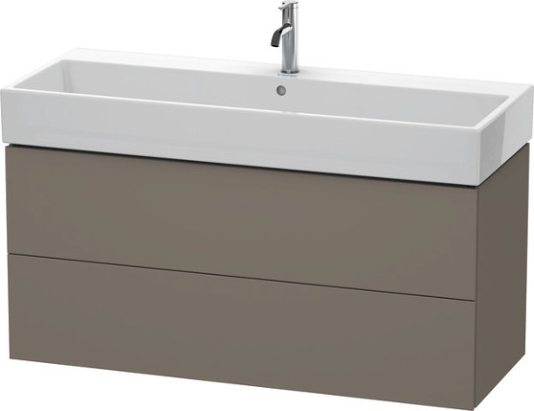 Duravit L-Cube Waschtischunterbau wandhängend Flanell Grau Seidenmatt 1184x459x544 mm - LC627909090