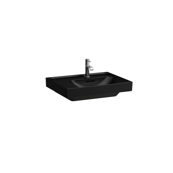 LAUFEN Aufsatz-Waschtisch MEDA 460x600x160 Ablage links 3 Hl. m.Ül. schwarz matt, H8181127161081