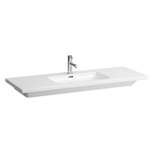 LAUFEN Waschtisch Living Square 1300x480, 1 Hahnloch mittig, mit Überlauf, weiß, 81643.5, 8164350001