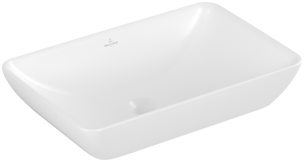 Villeroy & Boch Halbeinbau-AWT Venticello 4113 550x 360mm ohne Hahnloch mit Überlauf Eckig Stone Whi 411355RW