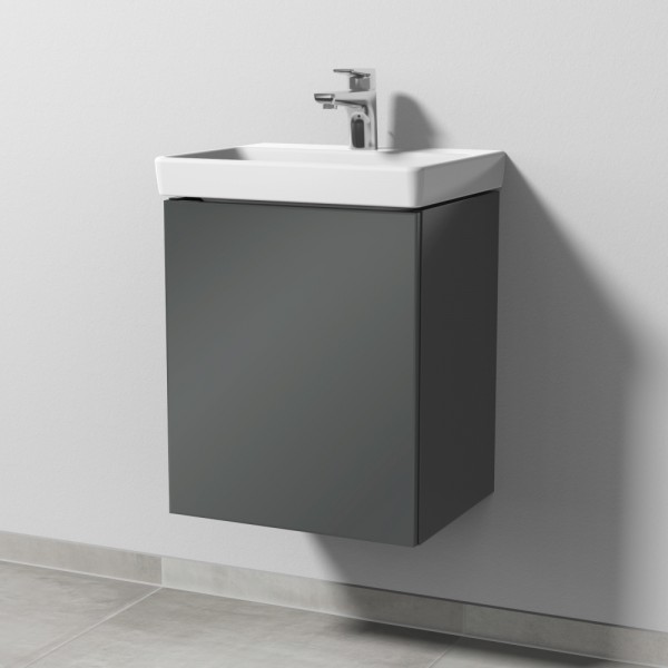 Sanipa 3way Waschtischunterbau zu Villeroy & Boch Avento Waschtisch mit 1 Tür, Anthrazit-Glanz