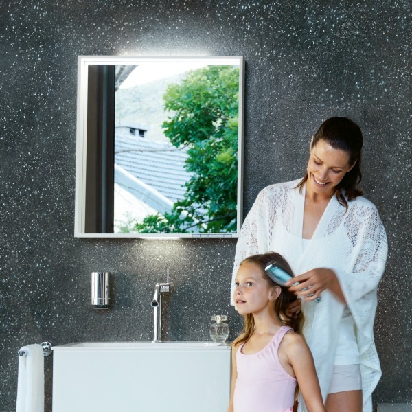 Keuco Lichtspiegel X-Line 33298, mit Spiegelheizung, weiß, 650x700x105mm, 33298302000
