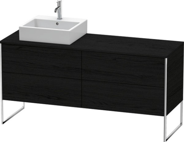 Duravit XSquare Konsolenwaschtischunterbau bodenstehend Eiche Schwarz Matt 1600x548x778 mm - XS4924L