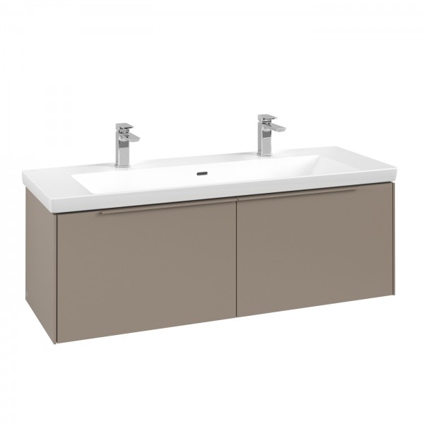 Villeroy & Boch Subway 3.0 Waschbeckenunterschrank, 2 Auszüge, 1272 x 432 x 462 mm, Taupe / Taupe