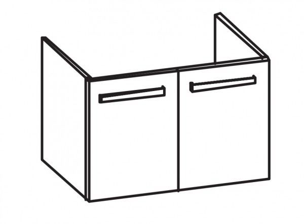 Artiqua 413 Waschtischunterschrank für Acanto Compact 500632, Weiß Matt Select, 413-WU2T-K173-7161-1