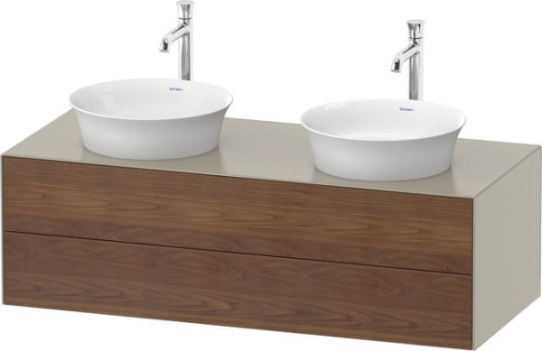 Duravit White Tulip Konsolenwaschtischunterbau wandhängend Amerikanischer Nussbaum & Taupe Matt & Se