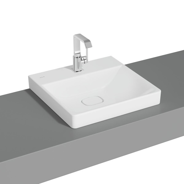 VitrA New Metropole Aufsatzwaschtisch wandgebunden rechteckig 50 x 47 cm mit Hahnloch,7525B401-0937