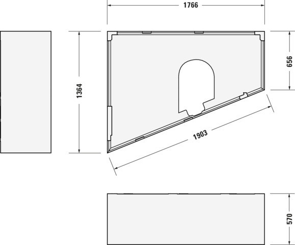 Duravit Paiova Badewannenträger Weiß 1770x1370x570 mm - 791422000000000