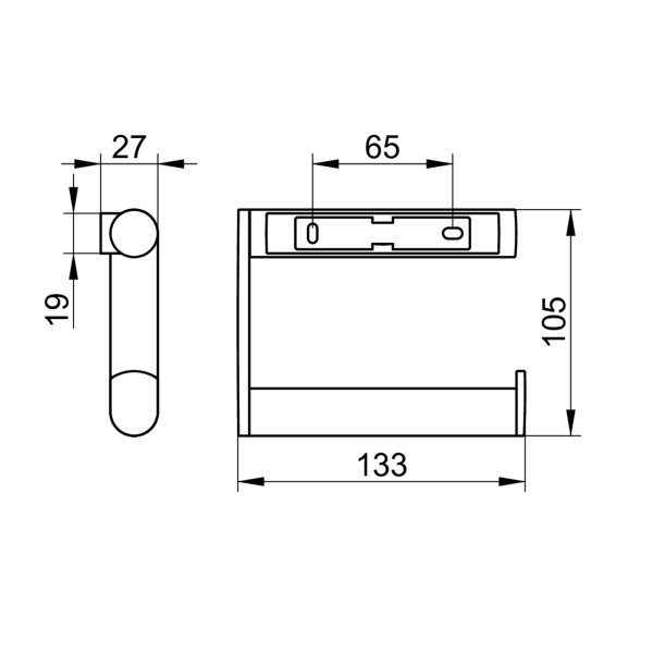 Keuco Toilettenpapierhalter Plan 14962, offene Form, links, schwarz-matt, 14962370001
